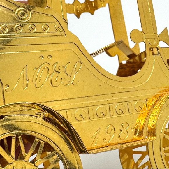 VTG 1981 Gorham Filigree 3D Brass Royal Carriage Holiday Ornament - Picture 7 of 8